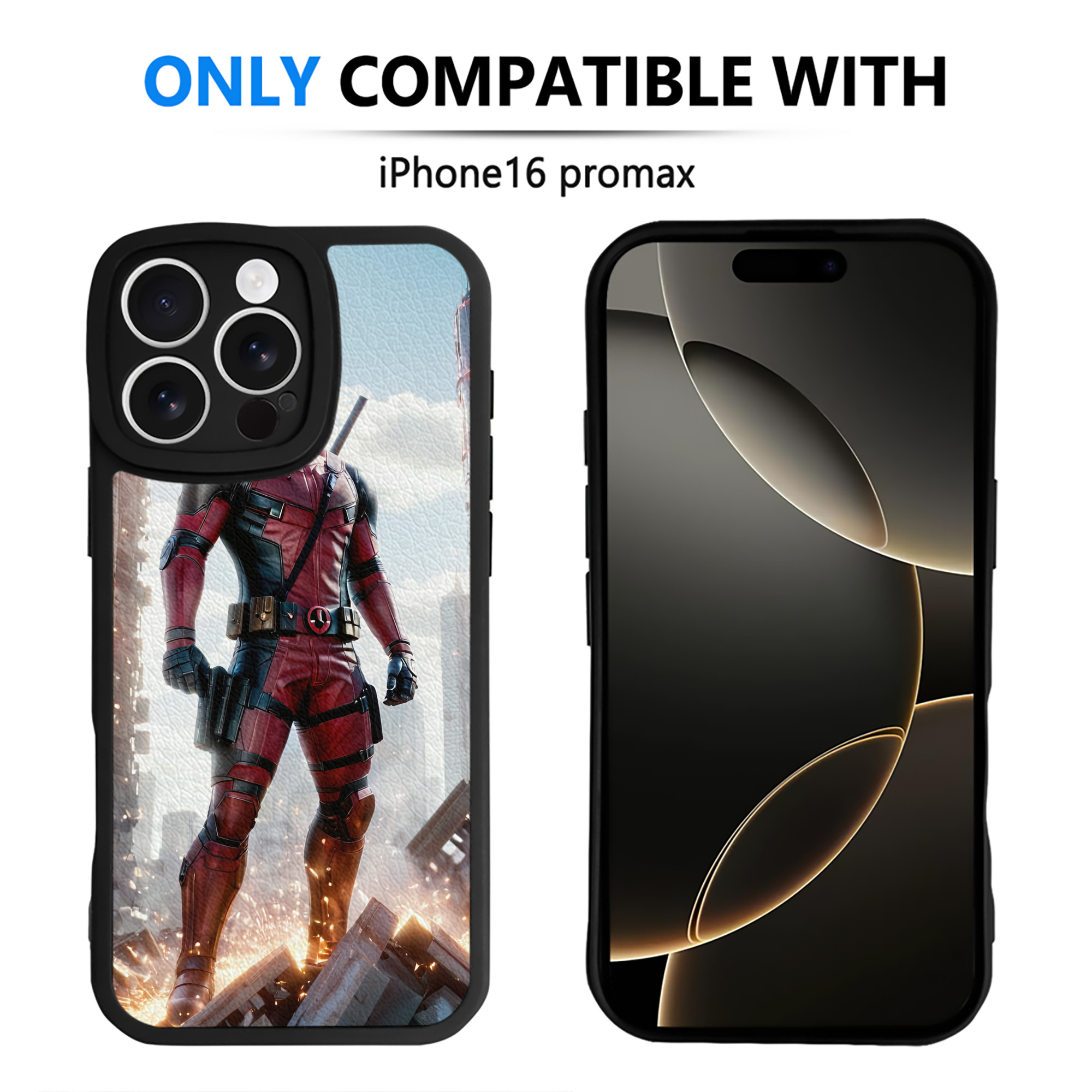 （画像用） Deadpool デッドプール 【iPhone 16シリーズ対応】シリコンスマホケース（レザー調） 材質：シリコン